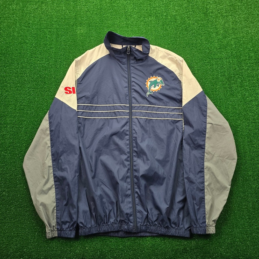 Miami Dolphins Windbreaker Jacket Mens Large Sports Illustrated NFL Football
